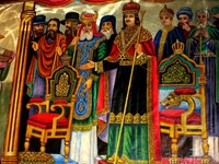 Ο Σολομώντας υποδέχεται τη βασίλισσα του Σαβά (λεπτομέρεια), Αιθιοπικό παρεκκλήσι στην εκκλησία του Παναγίου Τάφου